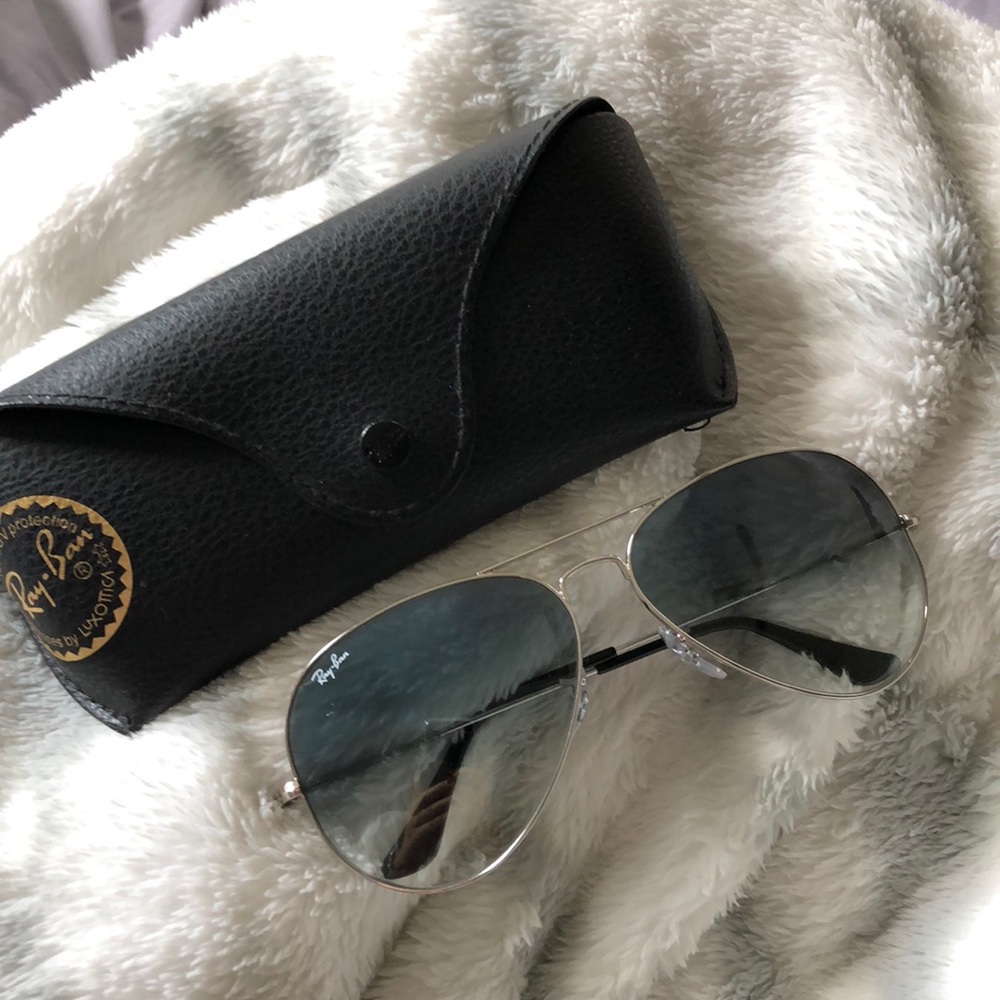 Silver and blue Ray-Bans